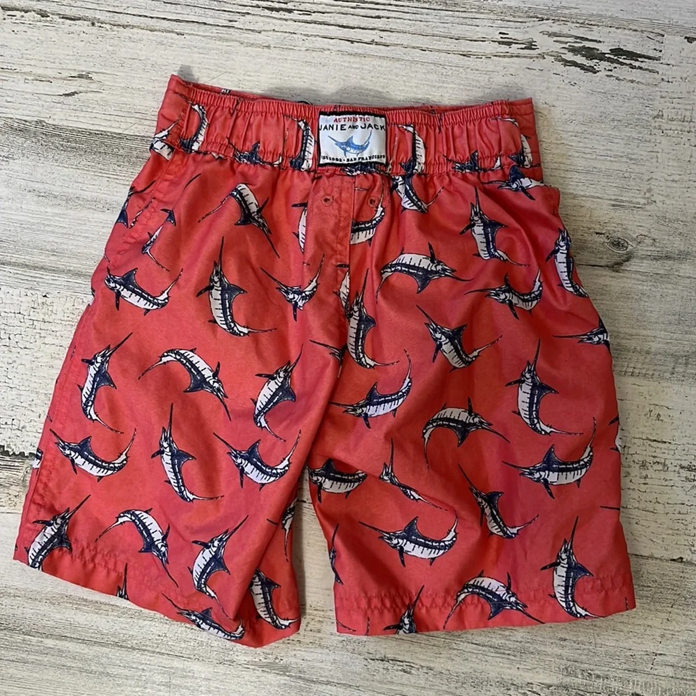 - #R73 boys cute swim trunks size 4 JANIE AND JACK